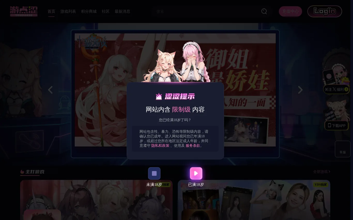 游点涩中文站官网界面实拍：账号与积分
